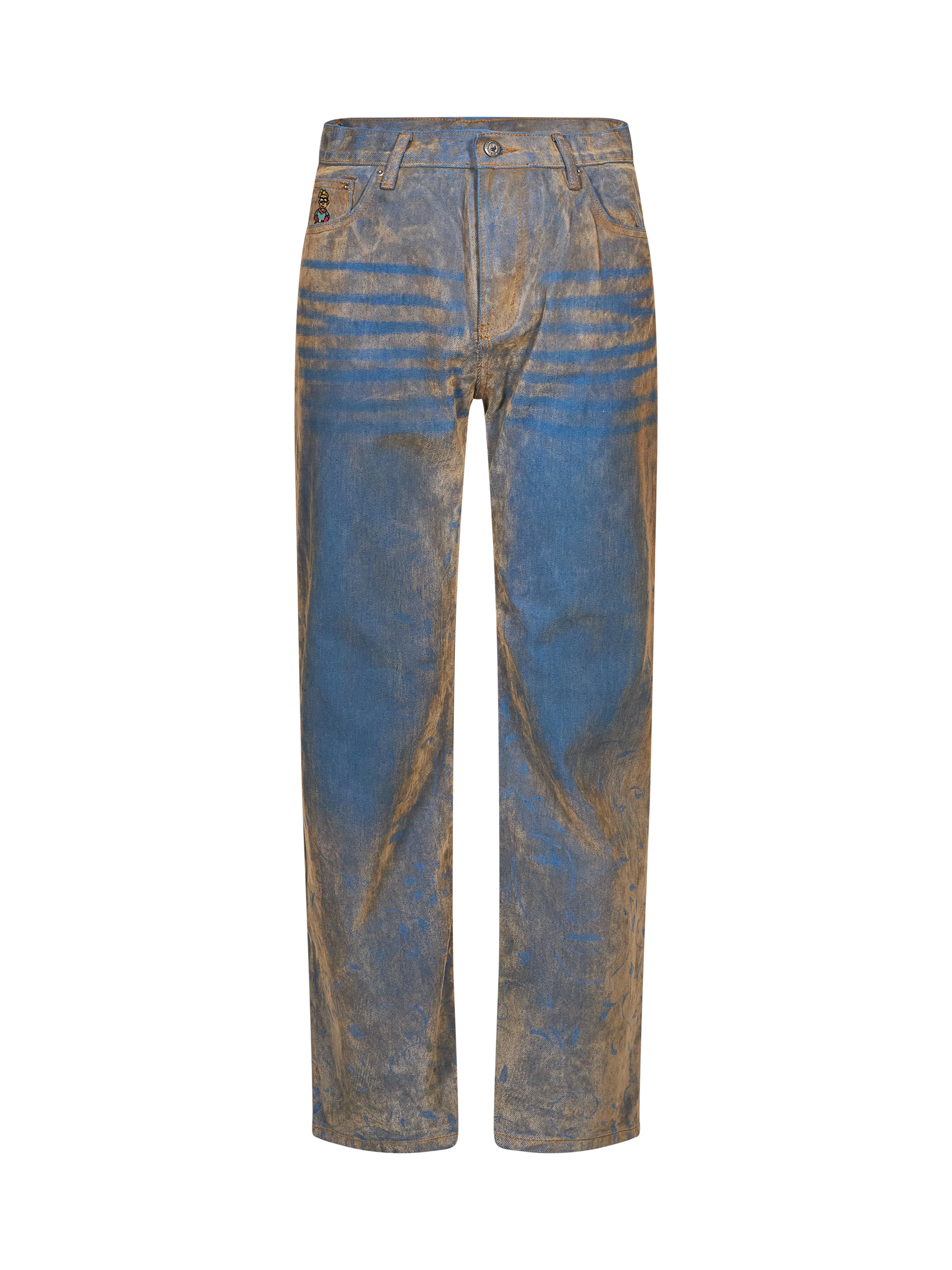 Jeans slavato in blu 