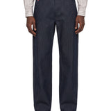 Jeans con stampa colombe in blu 