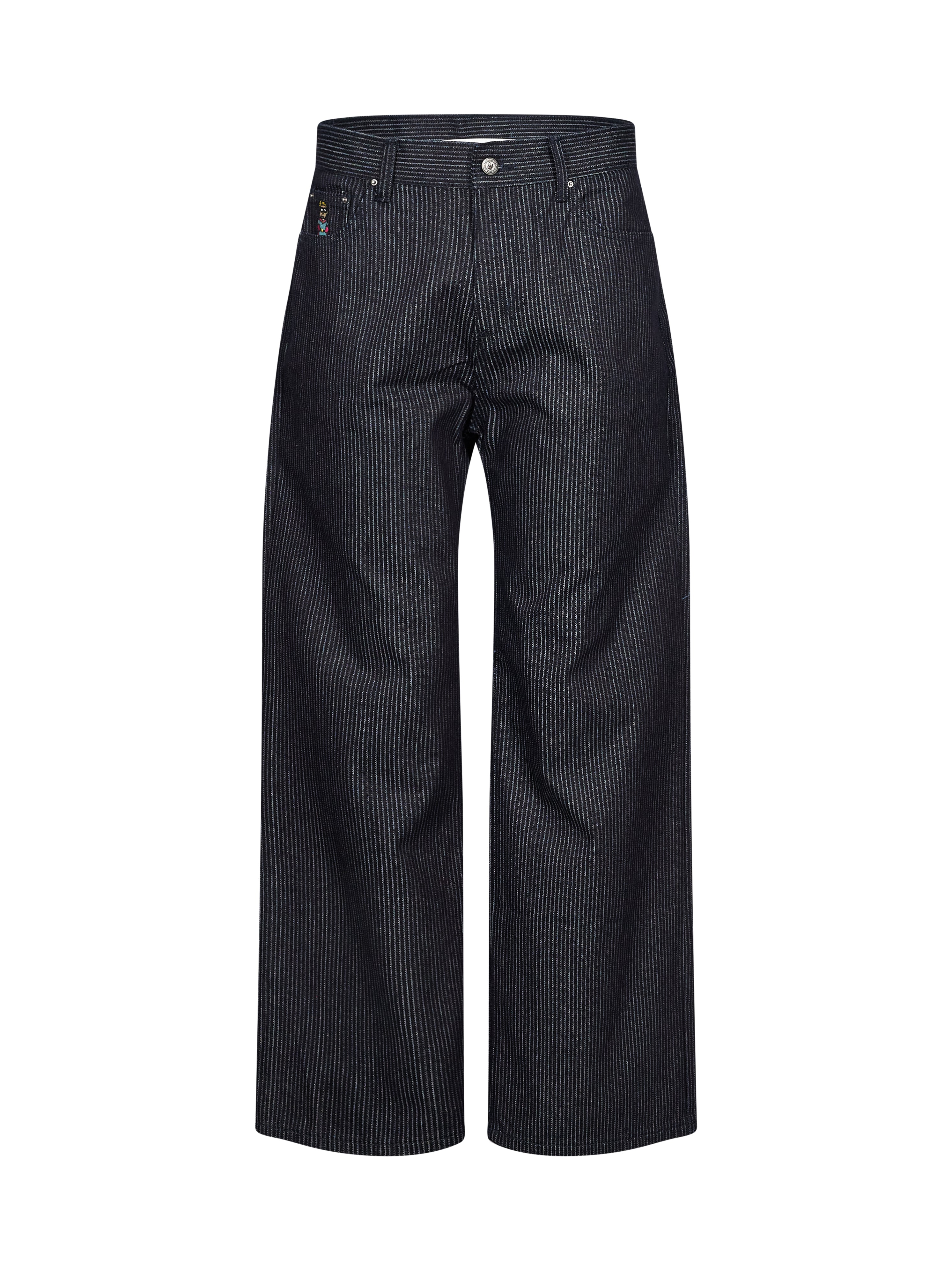 Jeans con stampa colombe in blu 