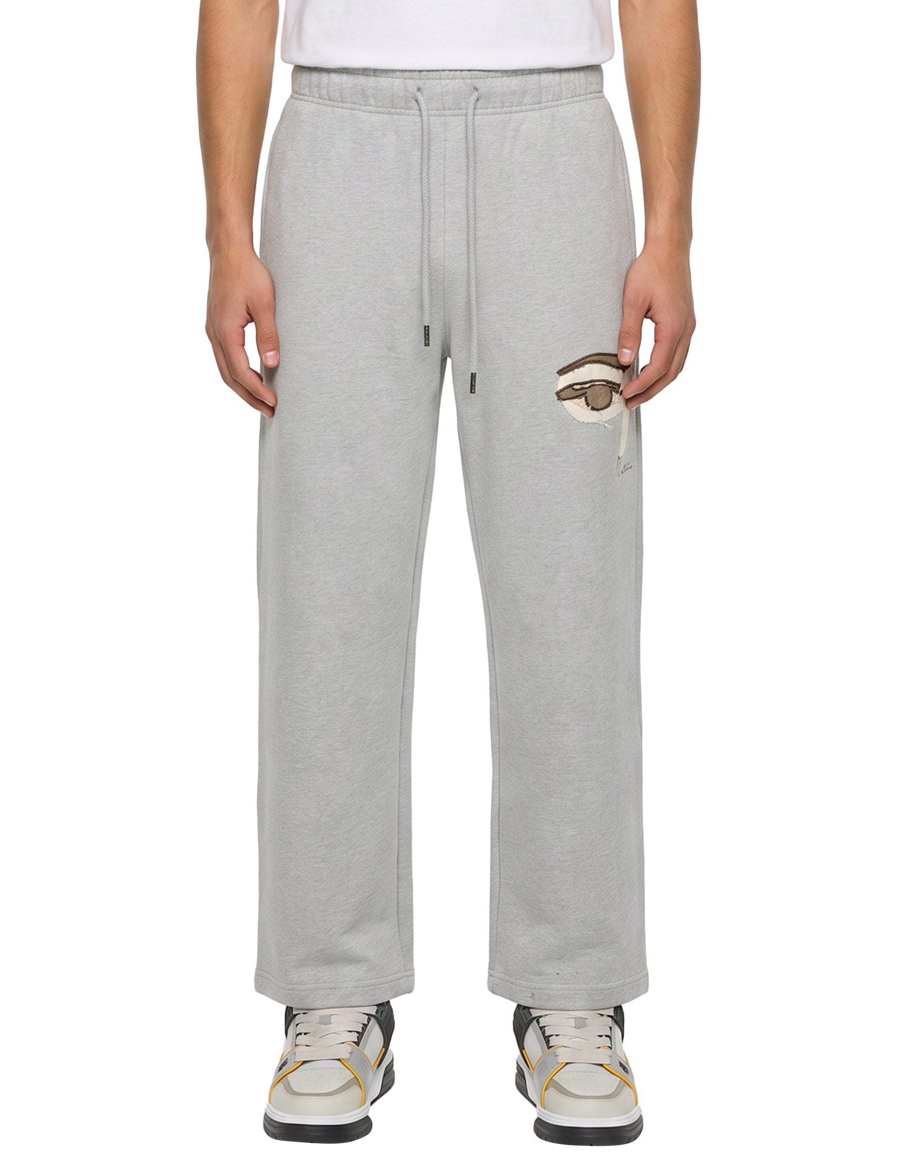 Pantaloni tuta con stampa in grigio 