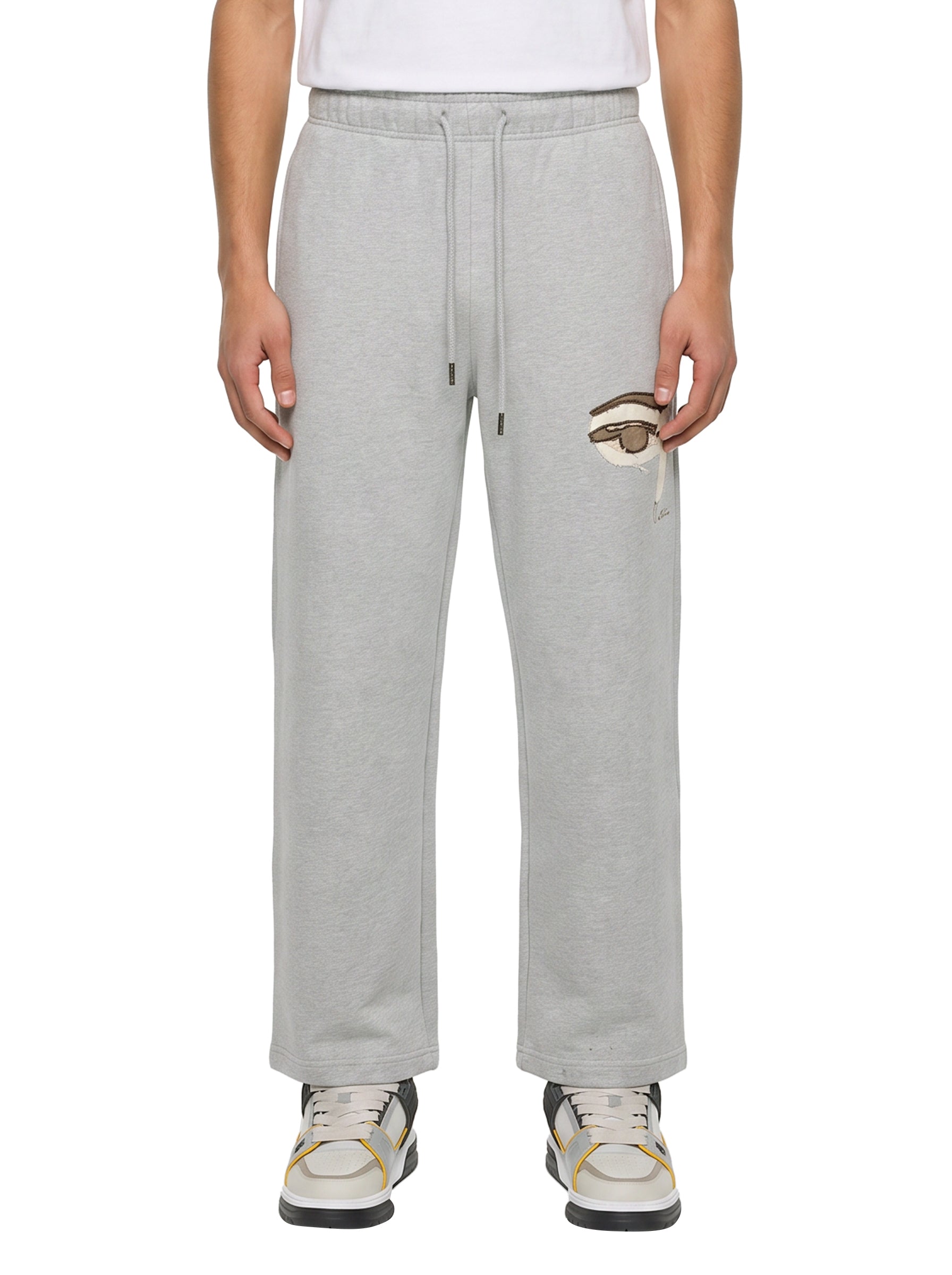 Pantaloni tuta con stampa in grigio 