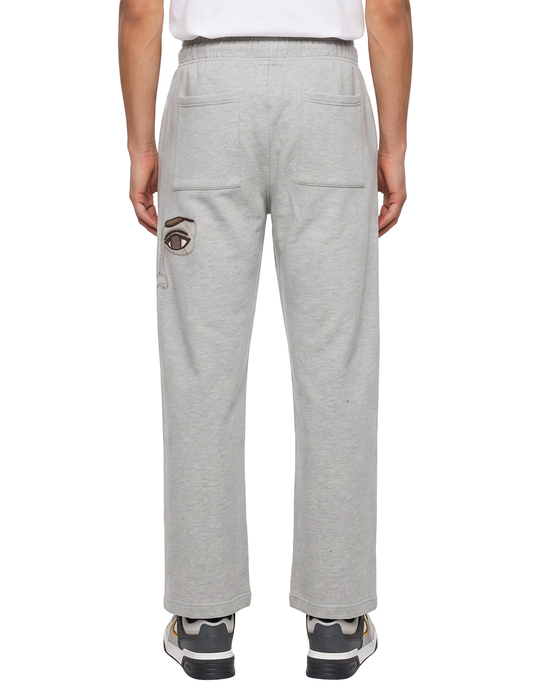 Pantaloni tuta con stampa in grigio 