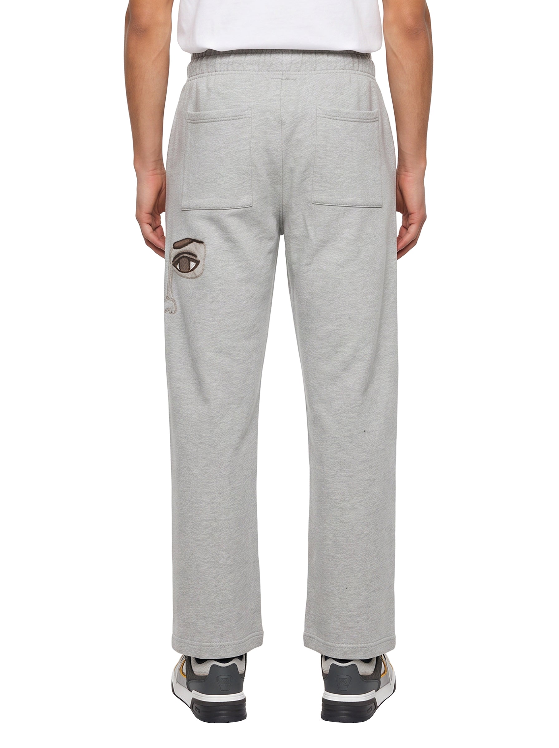 Pantaloni tuta con stampa in grigio 