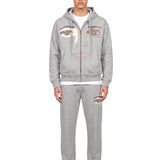 Pantaloni tuta con stampa in grigio 
