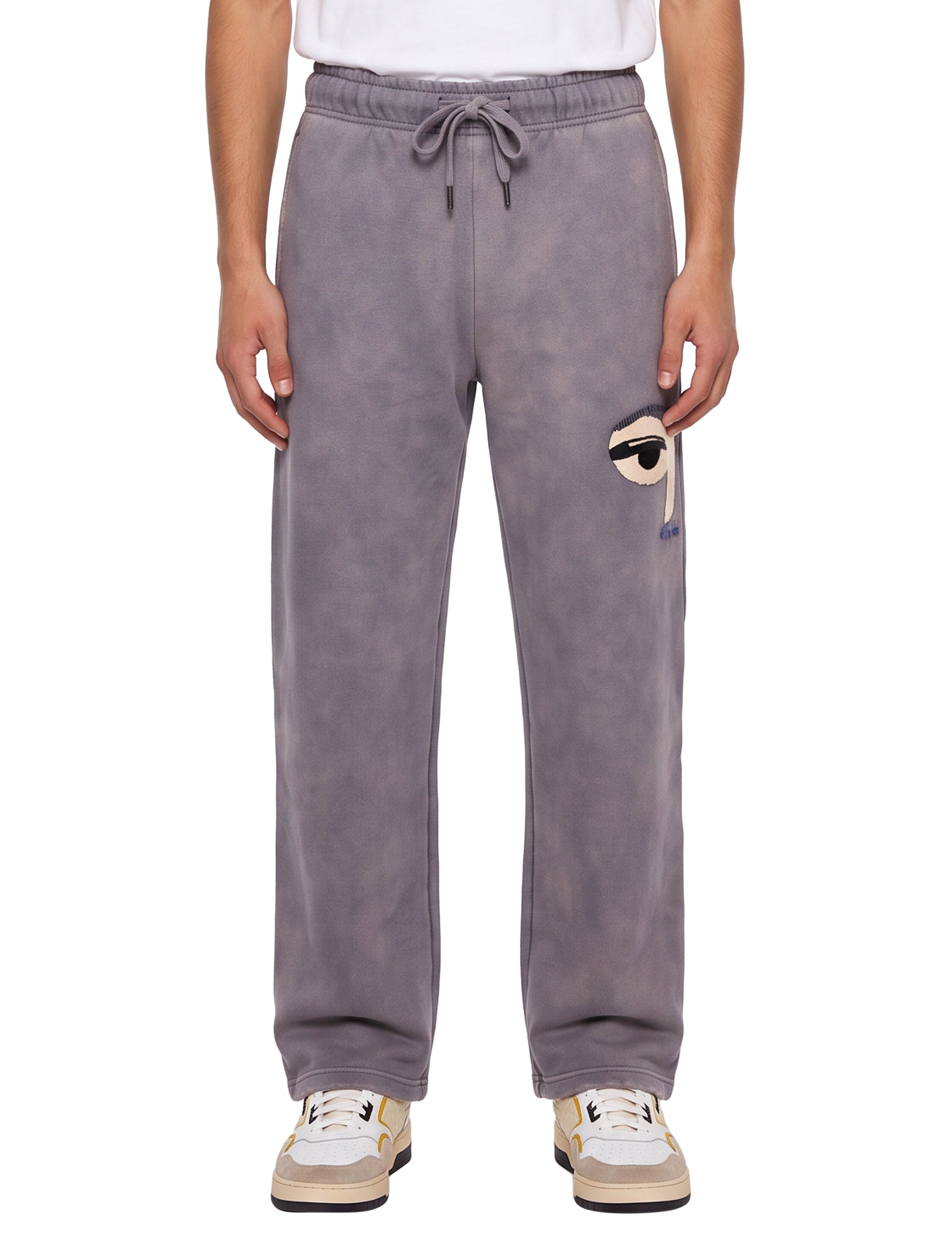 Pantaloni tuta con stampa in grigio 