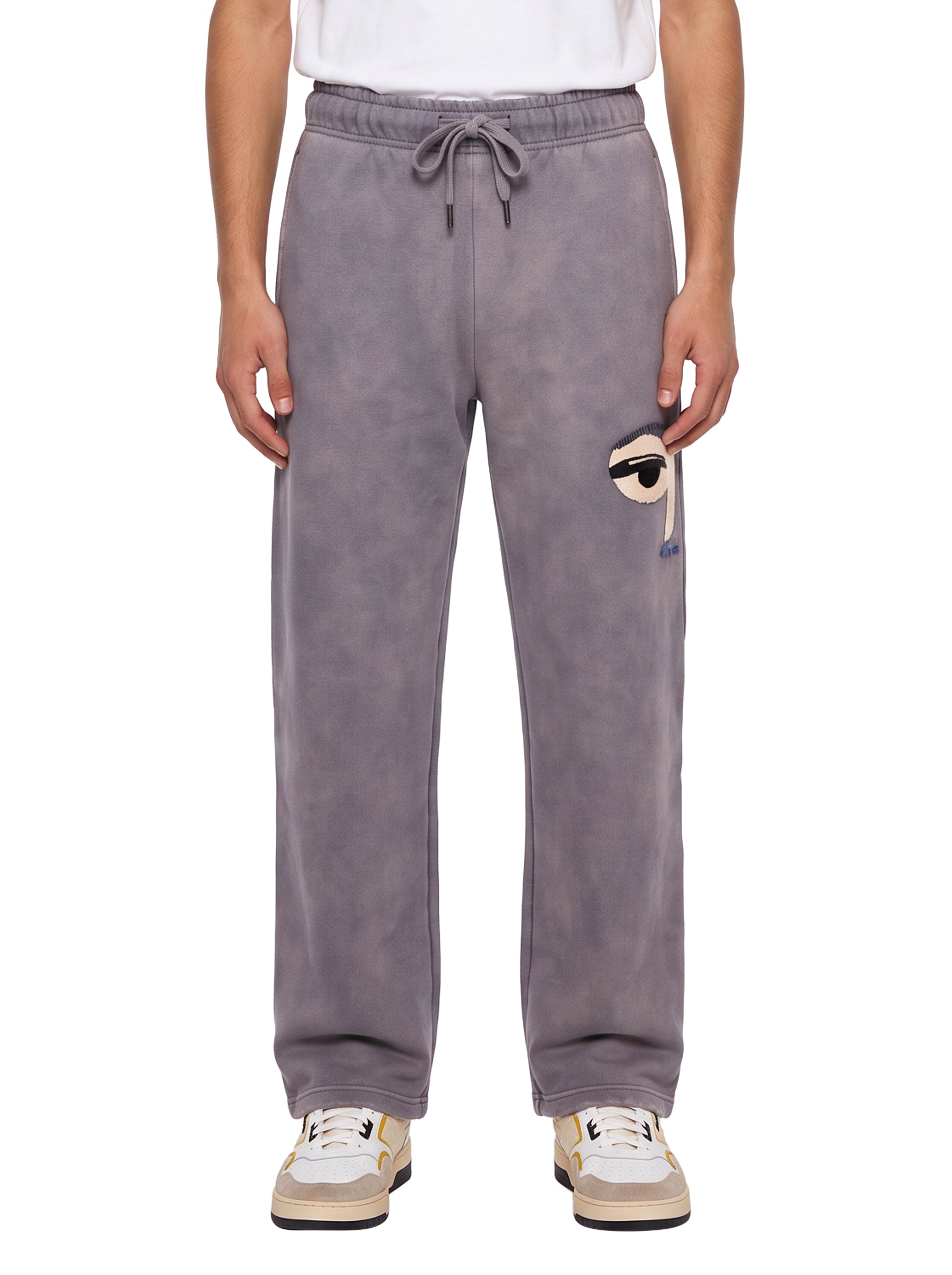 Pantaloni tuta con stampa in grigio 