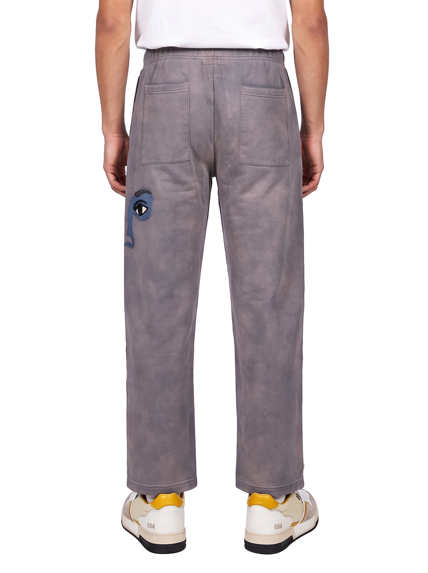 Pantaloni tuta con stampa in grigio 