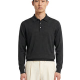 Maglione stile polo a maniche lunghe in grigio 