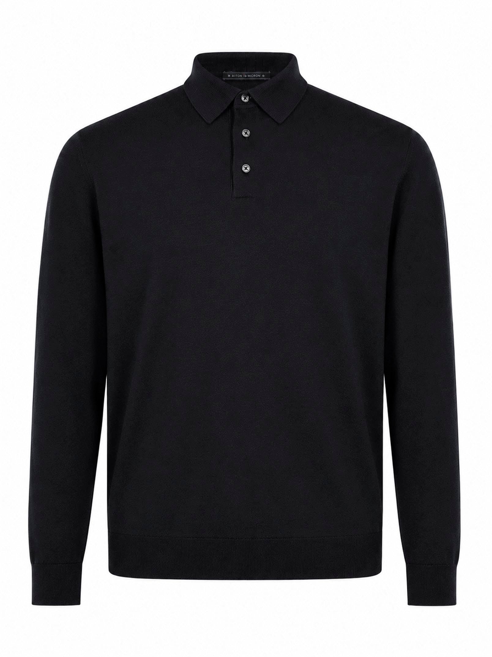 Maglione stile polo a maniche lunghe in grigio 