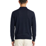 Maglione stile polo a maniche lunghe in blu 