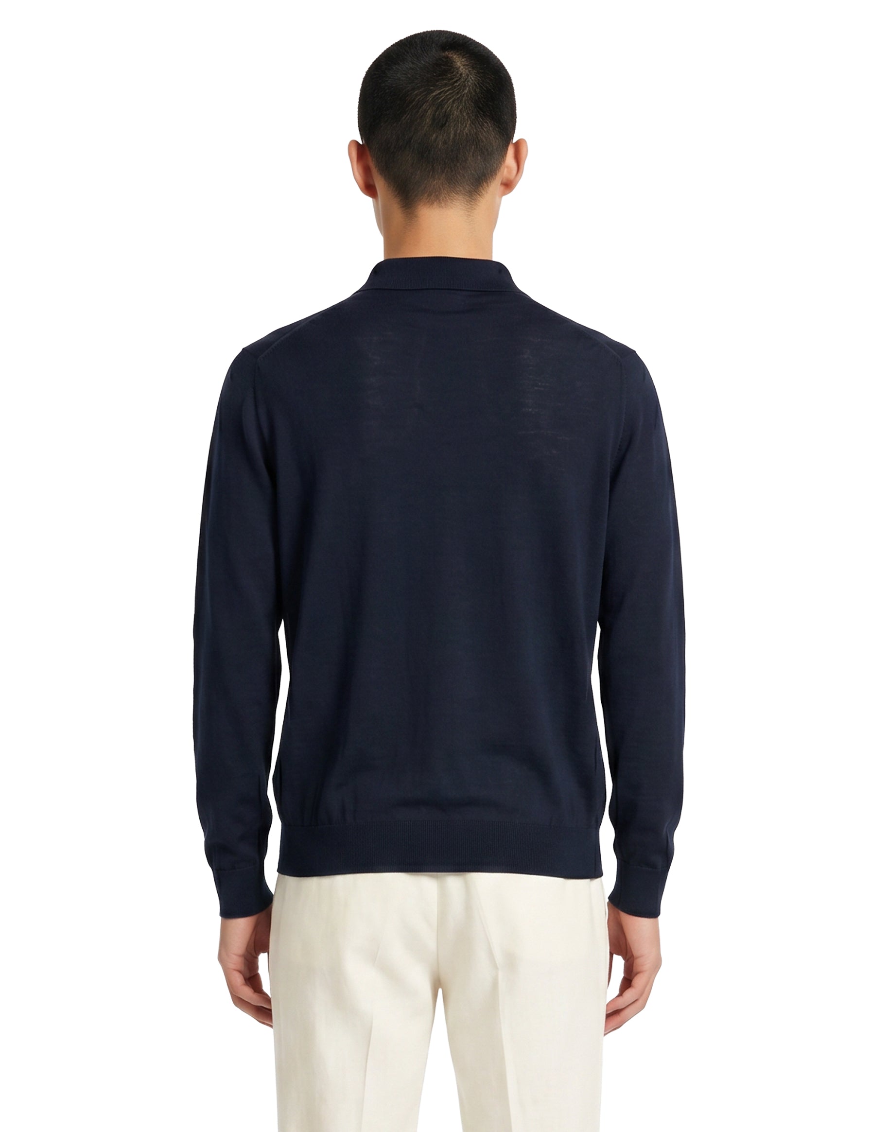 Polo a maniche lunghe in blu 