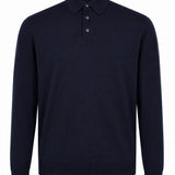 Maglione stile polo a maniche lunghe in blu 