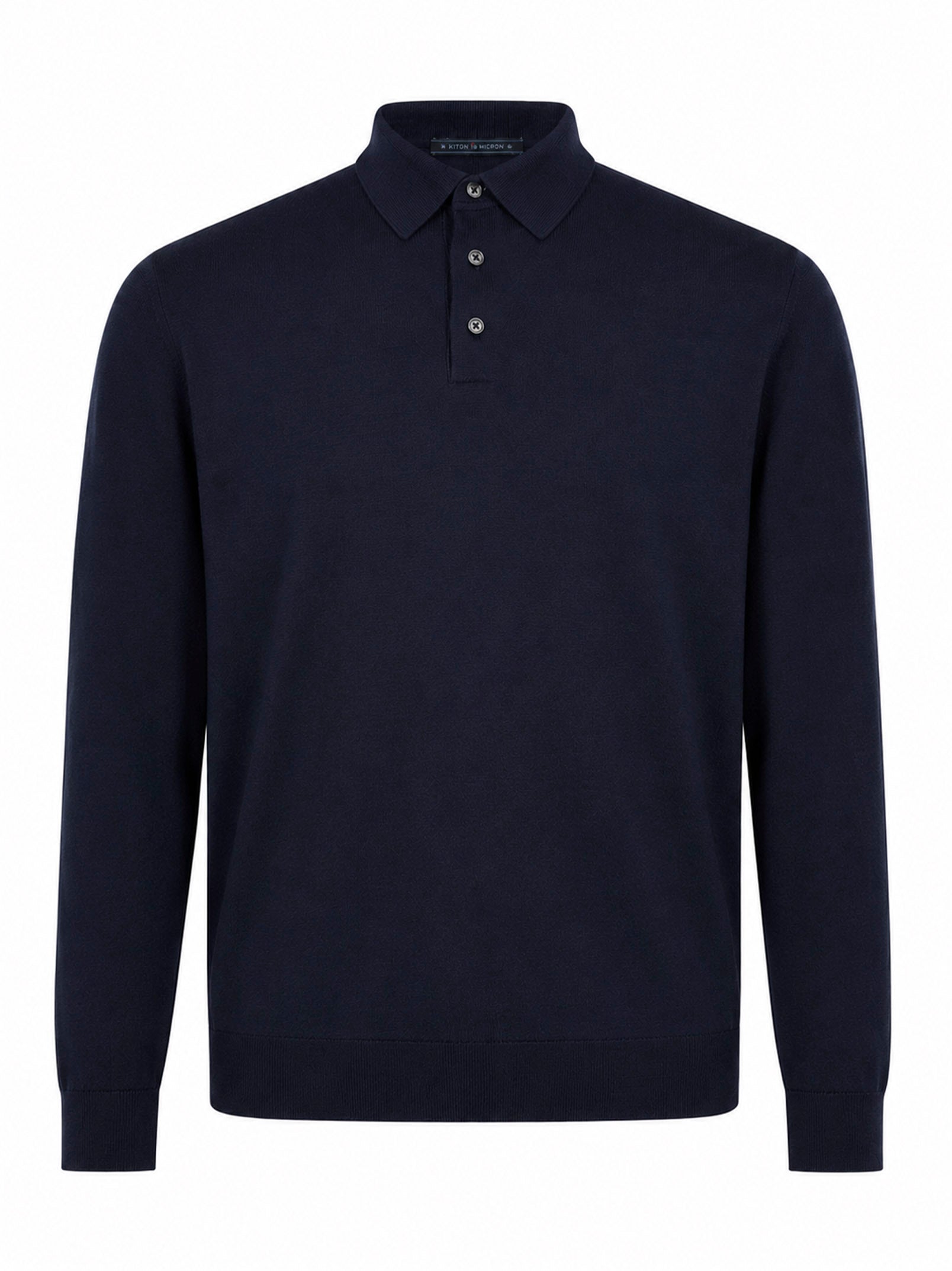 Maglione stile polo a maniche lunghe in blu 