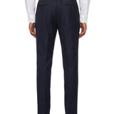 Pantaloni con taglio dritto in lana blu 