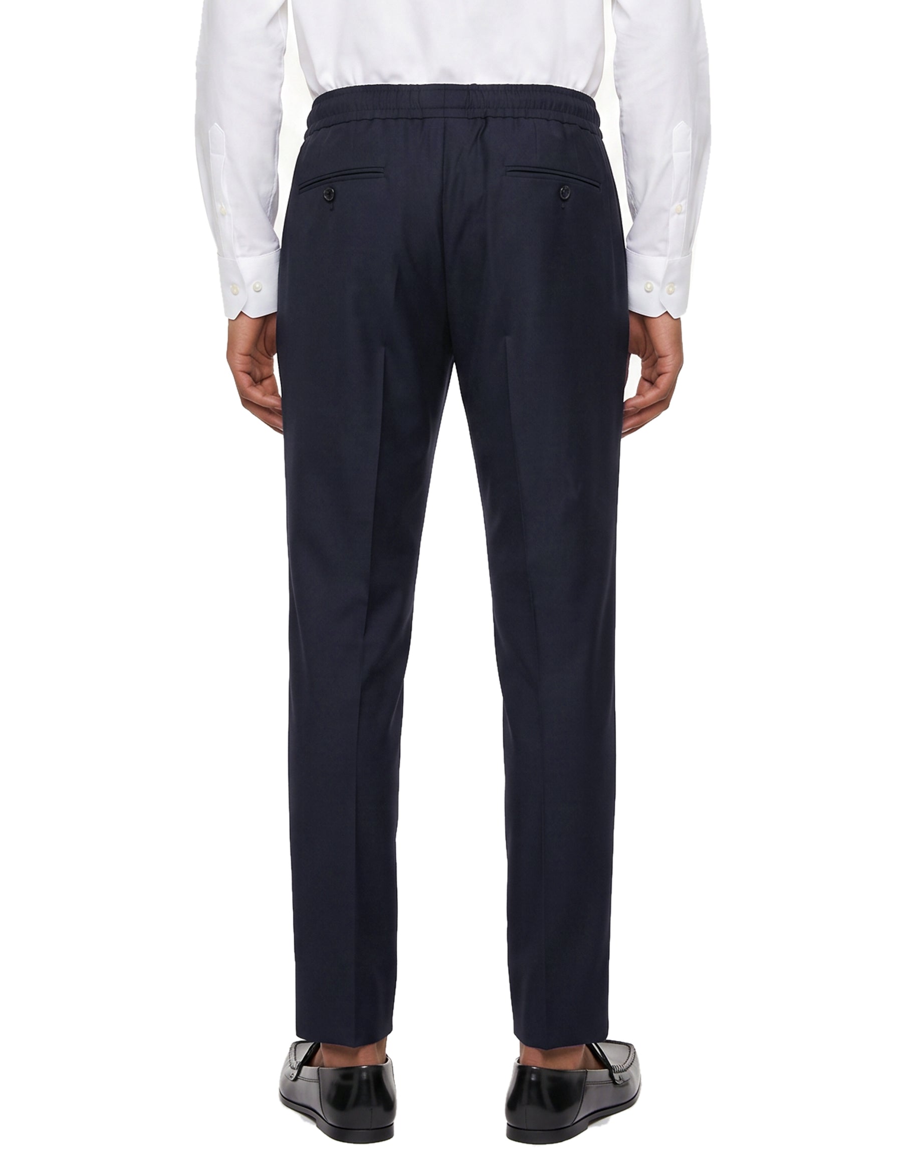 Pantaloni con taglio dritto in lana blu 