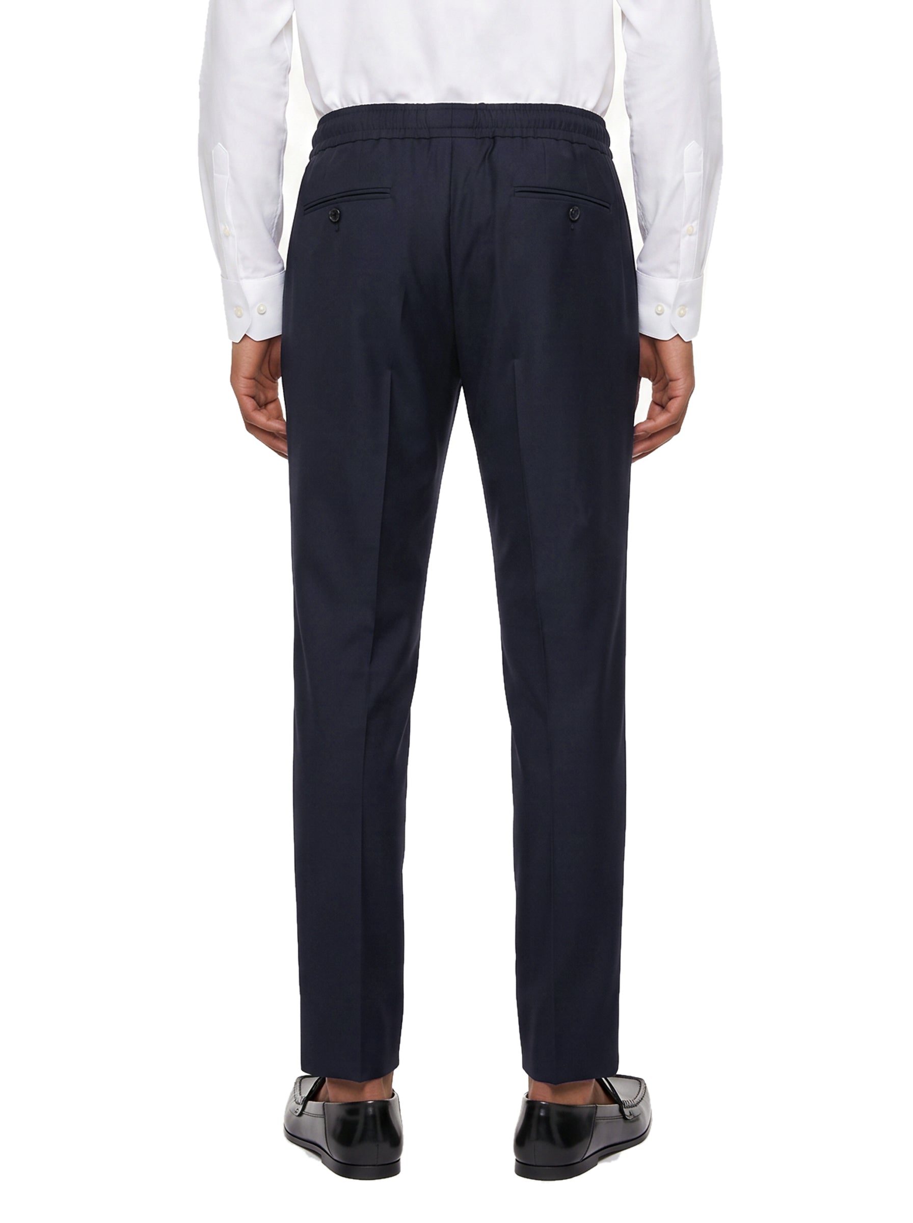 Pantaloni con taglio dritto in lana blu 