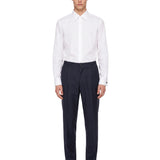 Pantaloni con taglio dritto in lana blu 