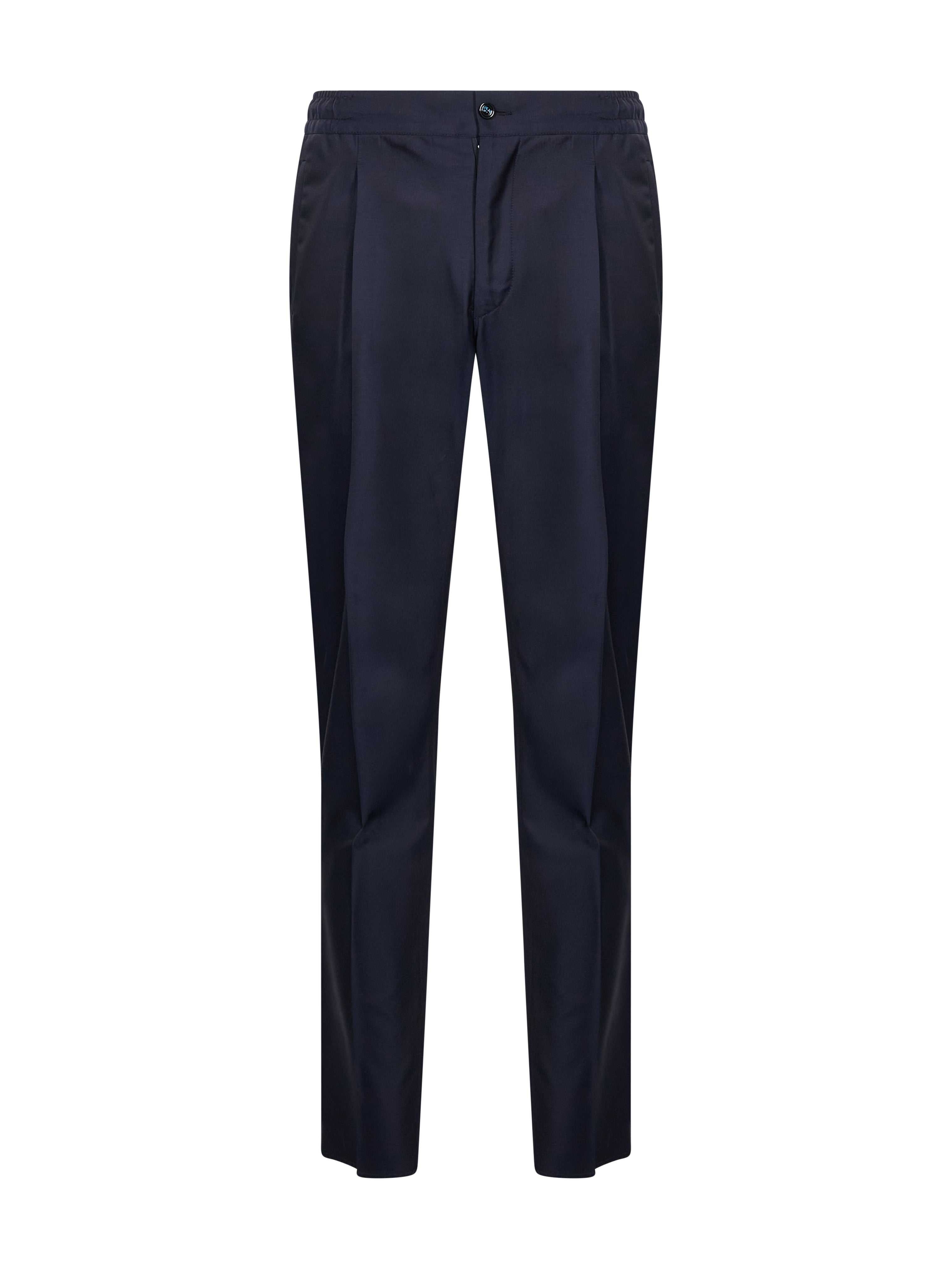 Pantaloni con taglio dritto in lana blu 