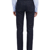 Jeans slim con dettagli di cuciture in blu 