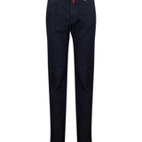 Jeans slim con dettagli di cuciture in blu 
