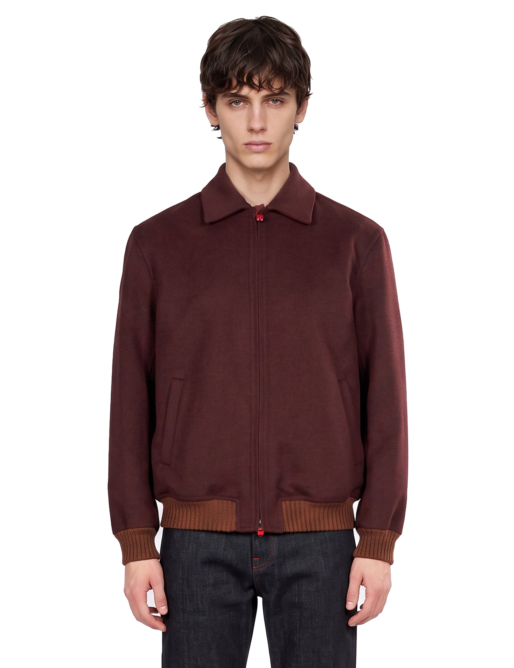 Giacca con zip in bordeaux 