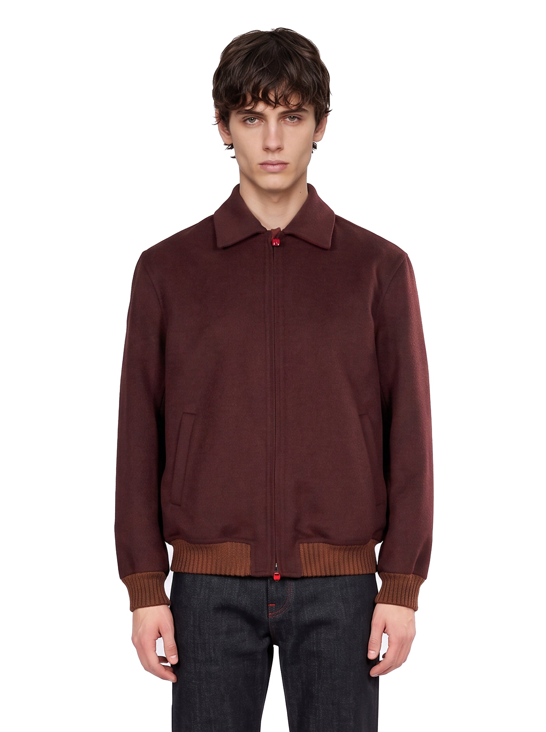 Giacca con zip in bordeaux 
