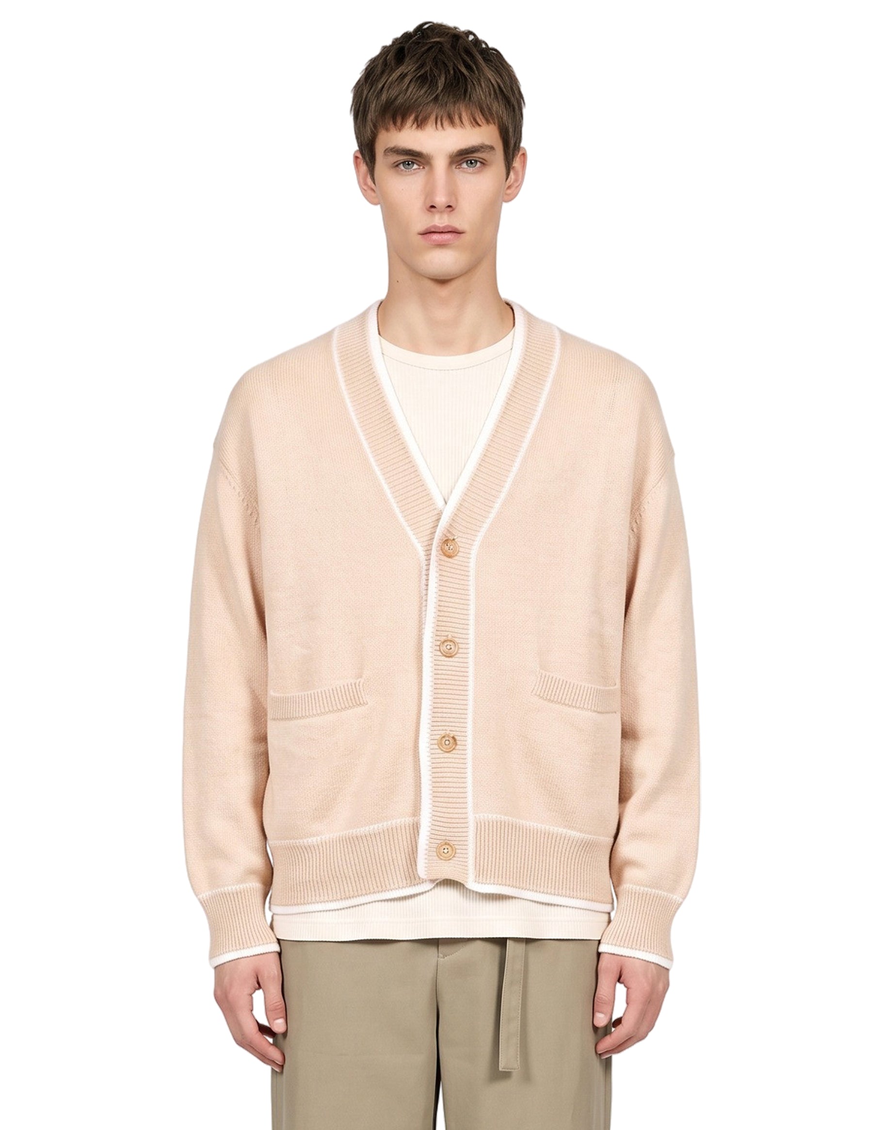 Cardigan in maglia avorio 