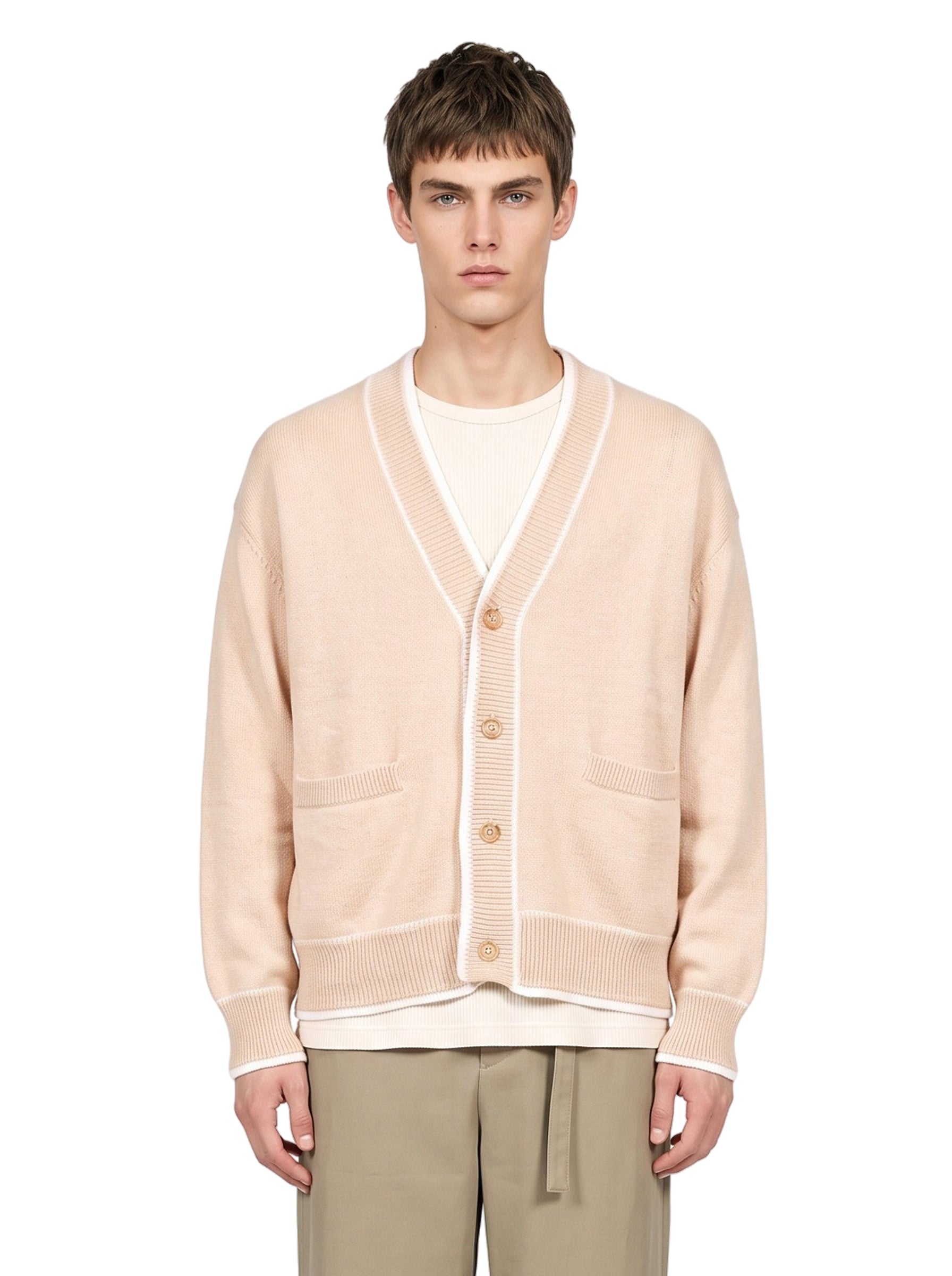 Cardigan in maglia avorio 
