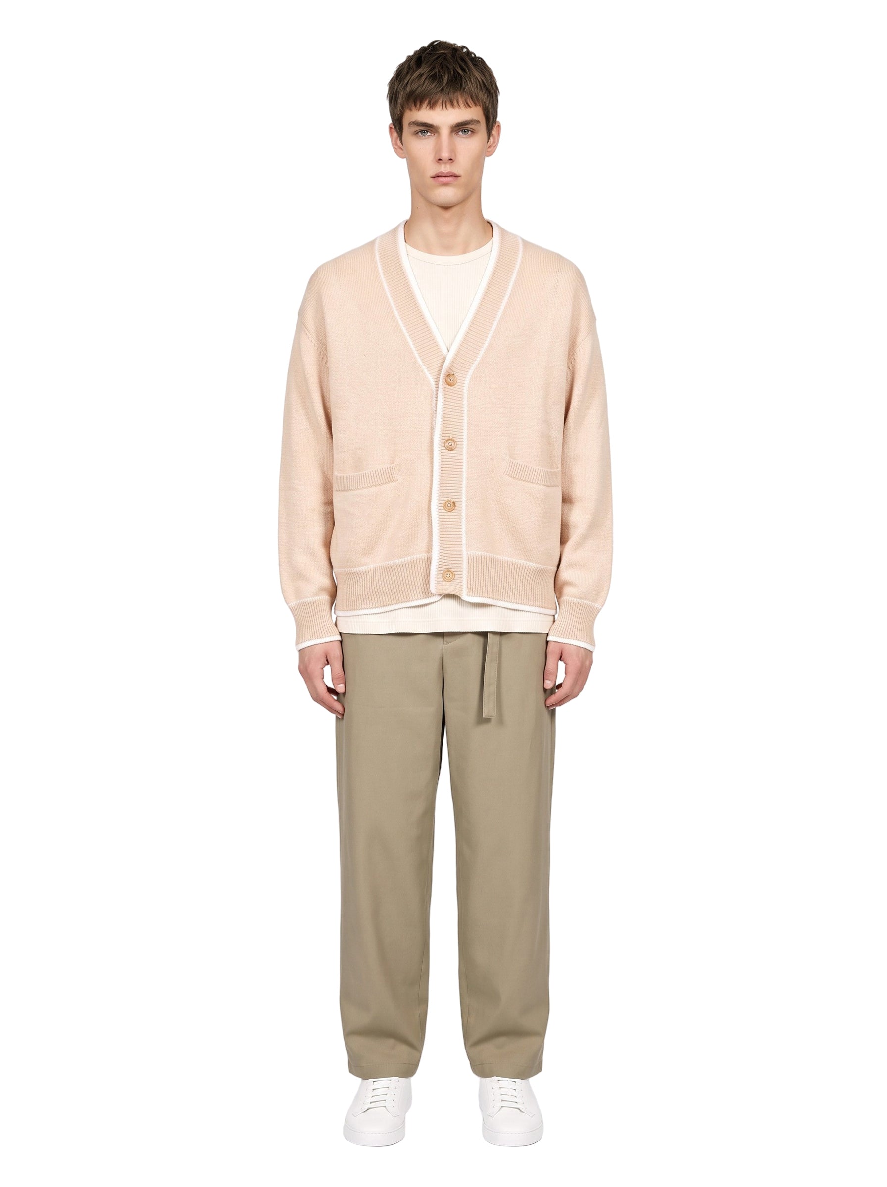 Cardigan in maglia avorio 