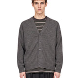 Cardigan in cashmere e seta grigio 