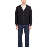 Cardigan in cashmere e seta in nero 