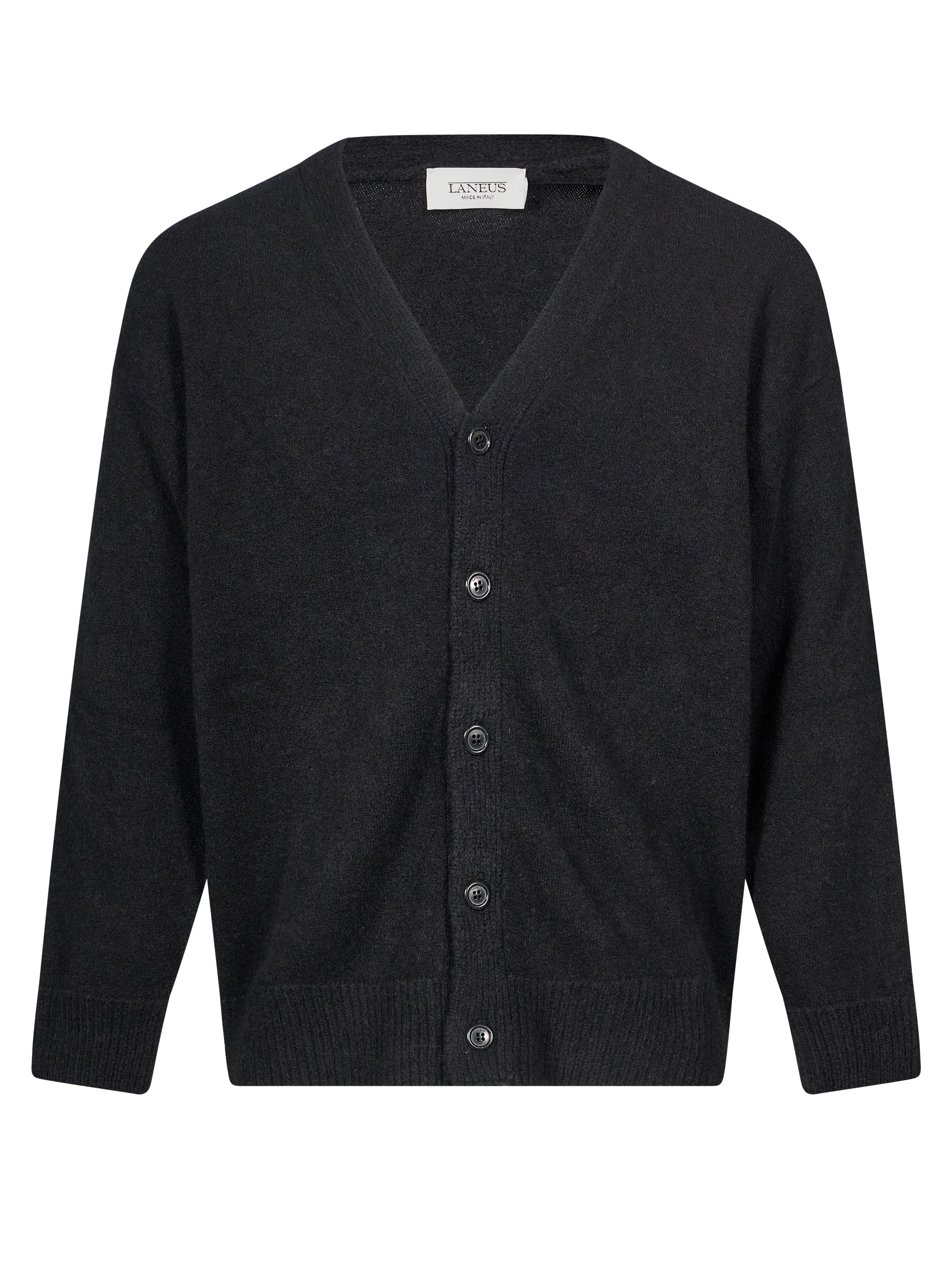 Cardigan in cashmere e seta in nero 