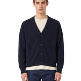 Cardigan in lana e cashmere in blu 