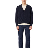 Cardigan in lana e cashmere in blu 