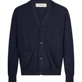 Cardigan in lana e cashmere in blu 