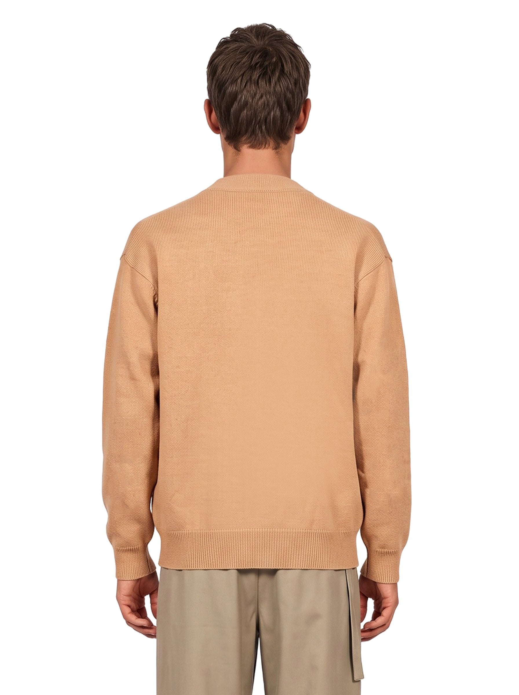 Cardigan in lana e cashmere beige 