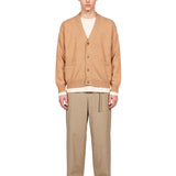 Cardigan in lana e cashmere beige 