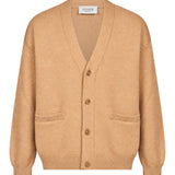 Cardigan in lana e cashmere beige 