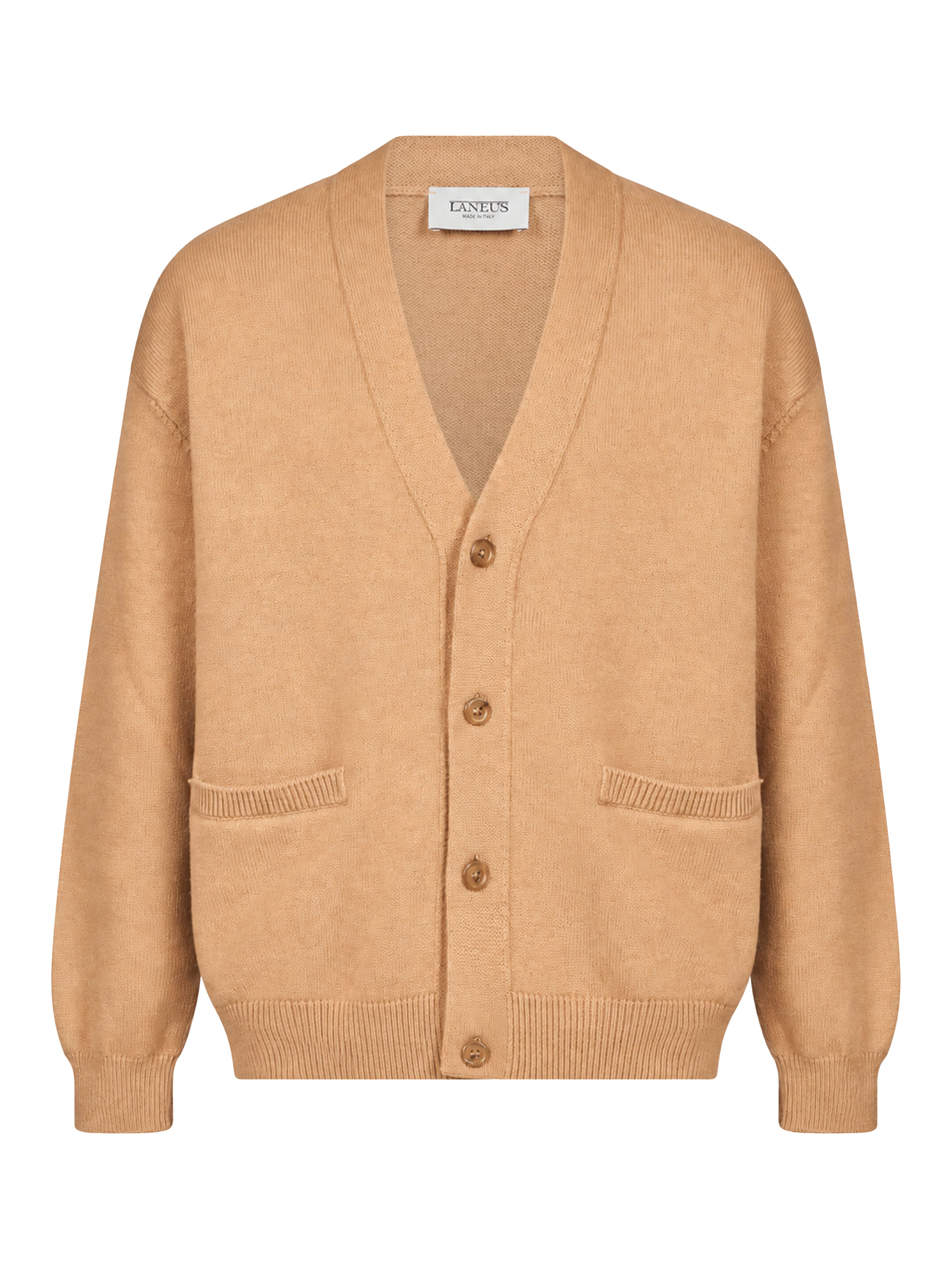 Cardigan in lana e cashmere beige 
