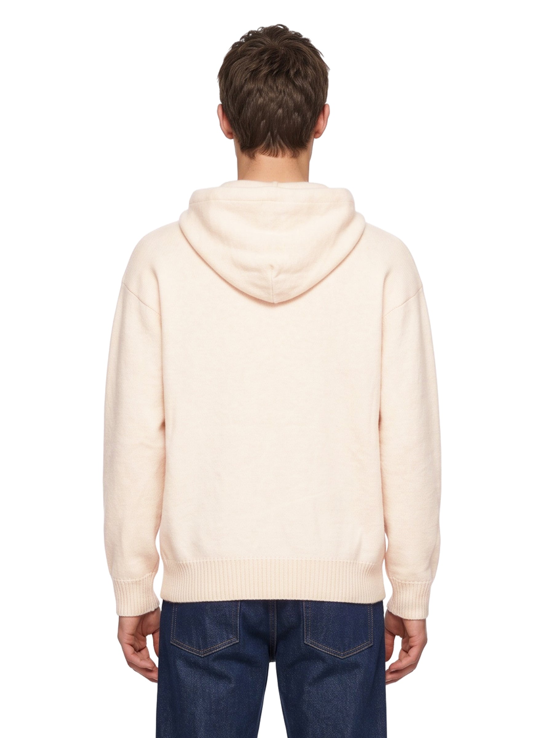 Felpa in maglia avorio 