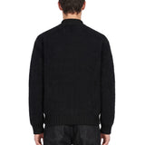 Bomber oversize in maglia nero 