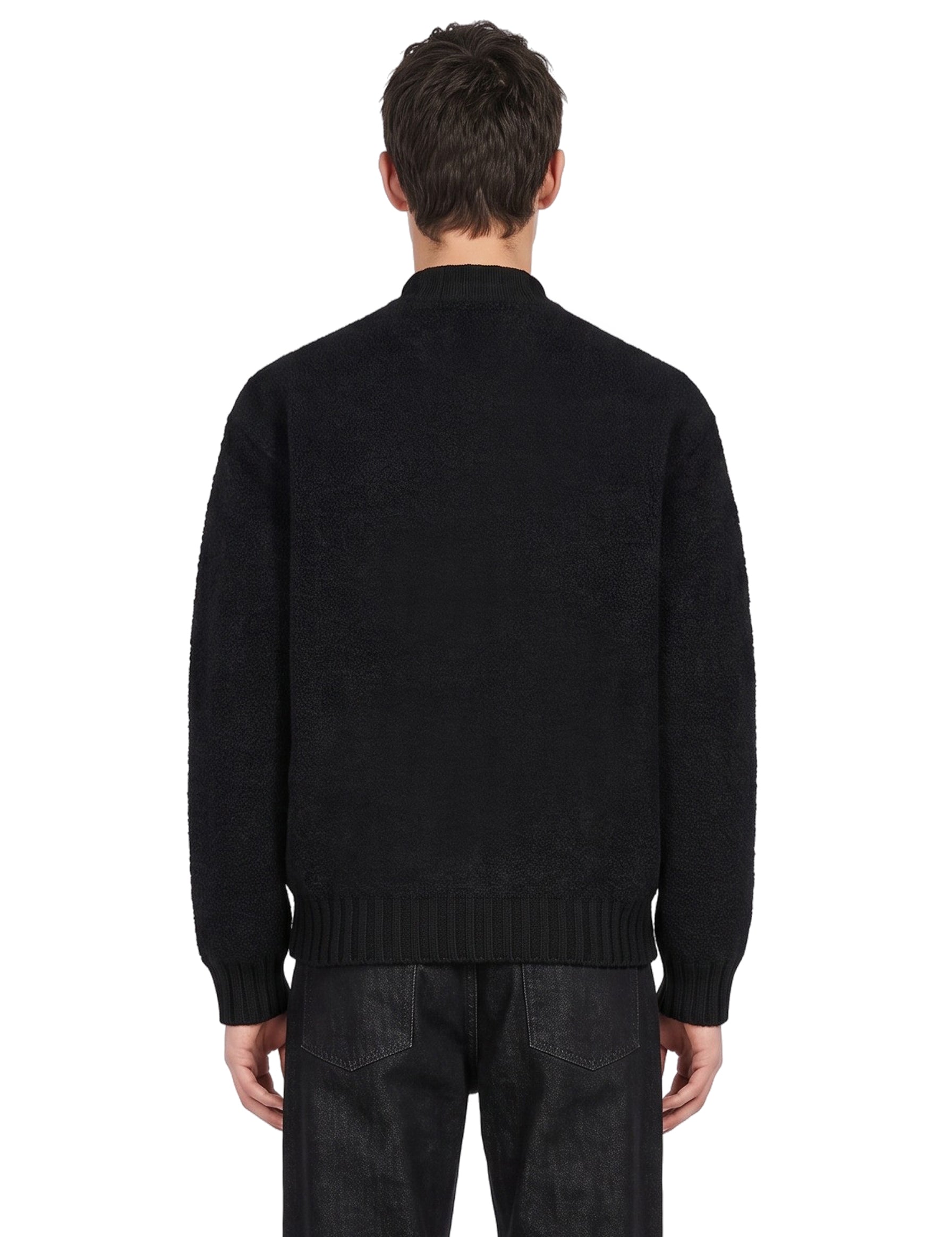 Bomber oversize in maglia nero 