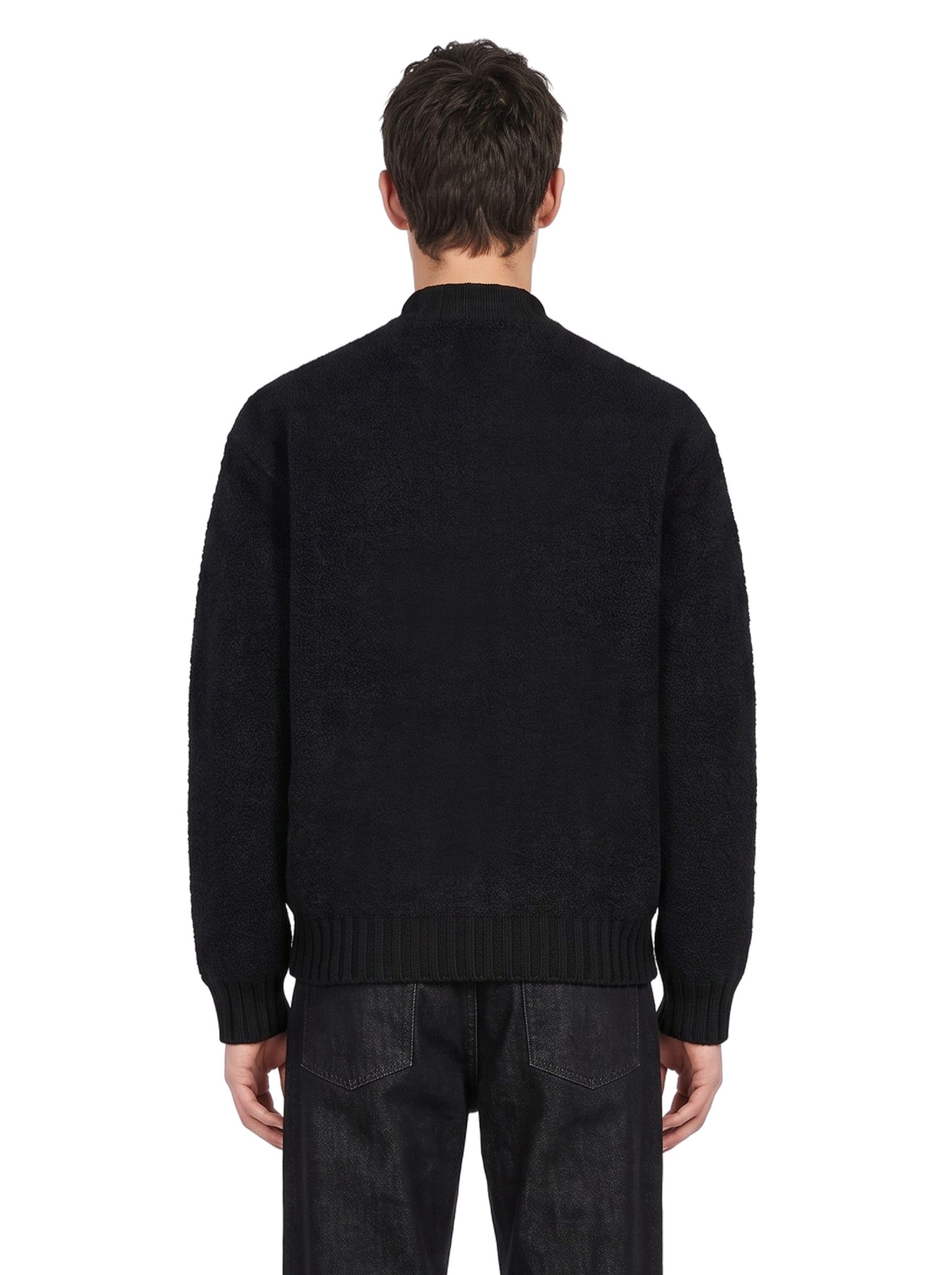 Bomber oversize in maglia nero 