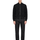 Bomber oversize in maglia nero 