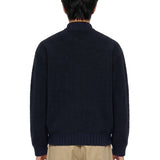 Bomber oversize in maglia blu 