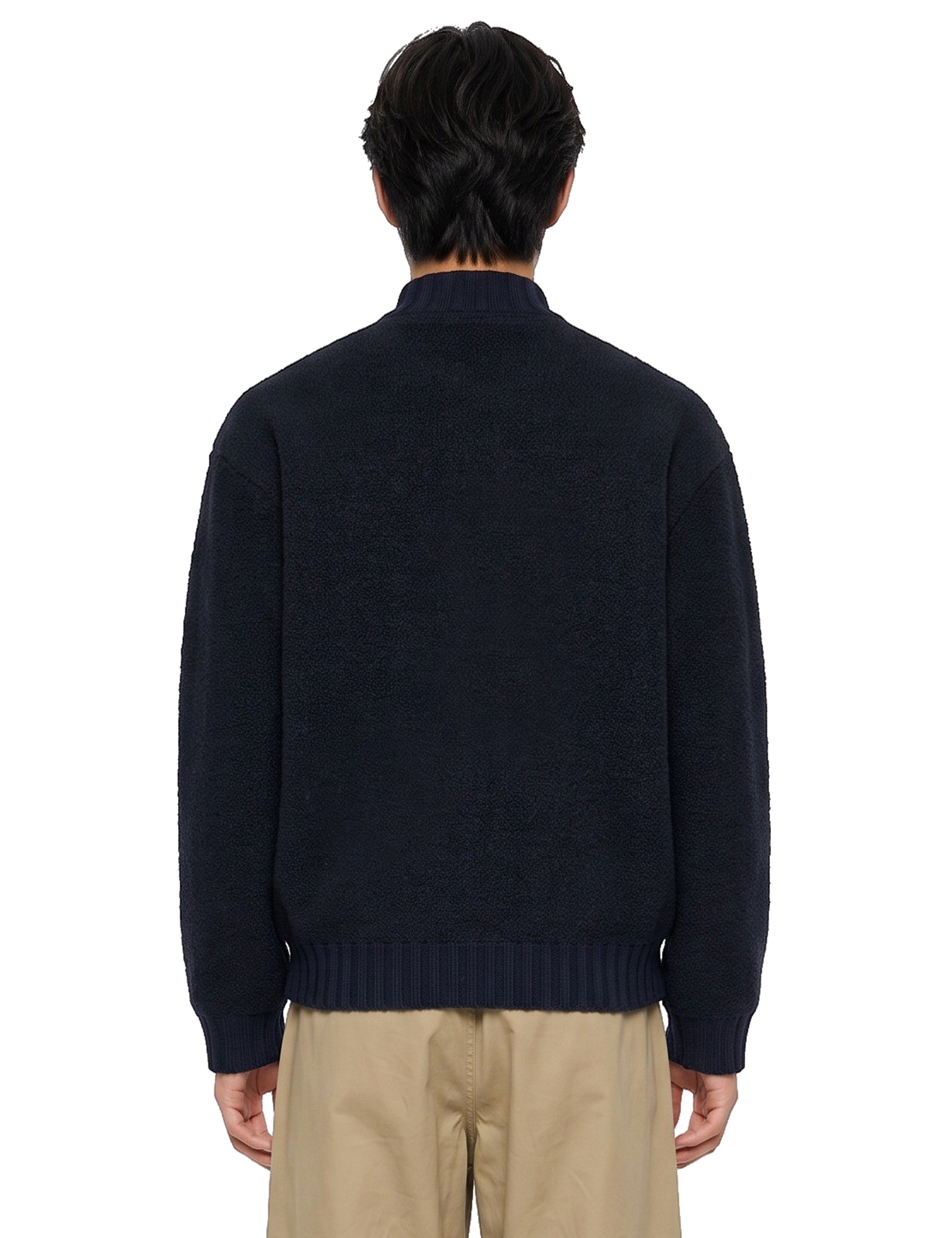 Bomber oversize in maglia blu 