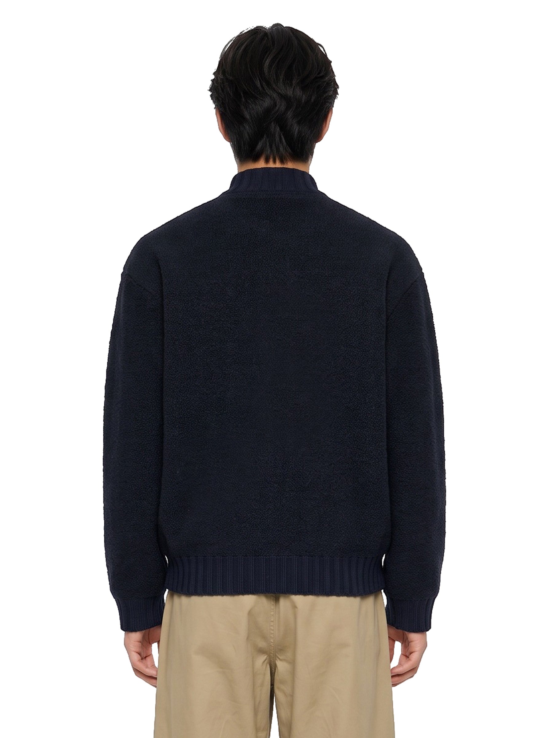 Bomber oversize in maglia blu 
