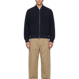 Bomber oversize in maglia blu 