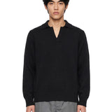 Polo in lana e cashmere nero 