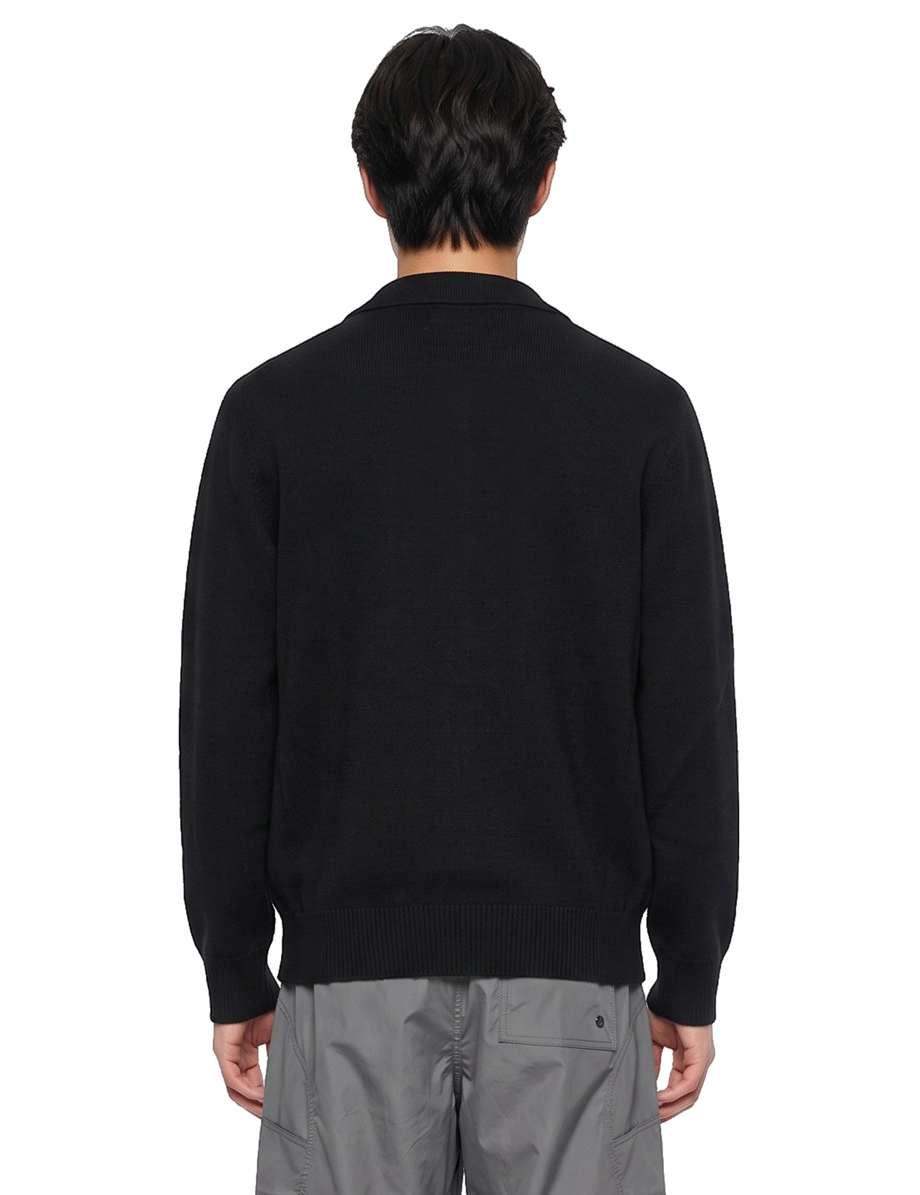 Polo in lana e cashmere nero 